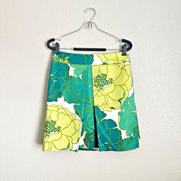 Ann Taylor Skirt Womens Petite Size 4 Silk Blend Floral Pleated Multicolor - Picture 1 of 6